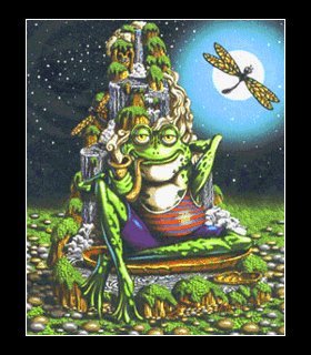 Froggy Blacklight Reactive Cloth Wall Hanging Fabric Poster Fabric Poster Print, 23 X 28