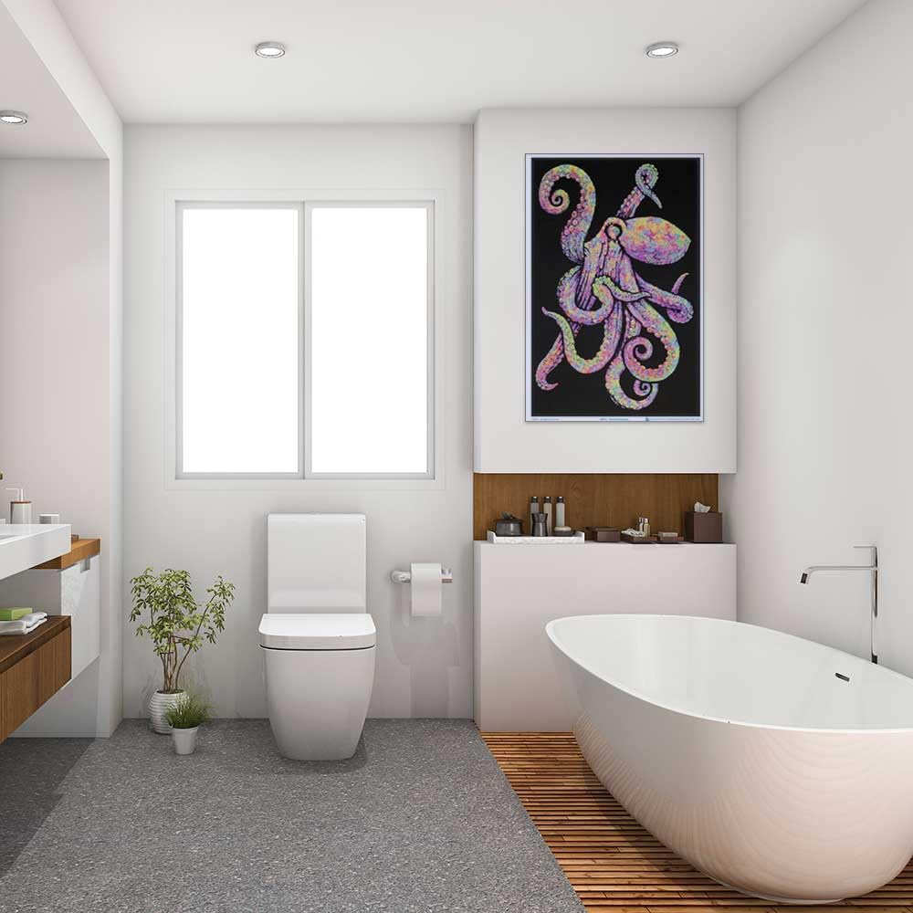 Painted Octopus - Flocked - Blacklight Poster - 23" x 35"