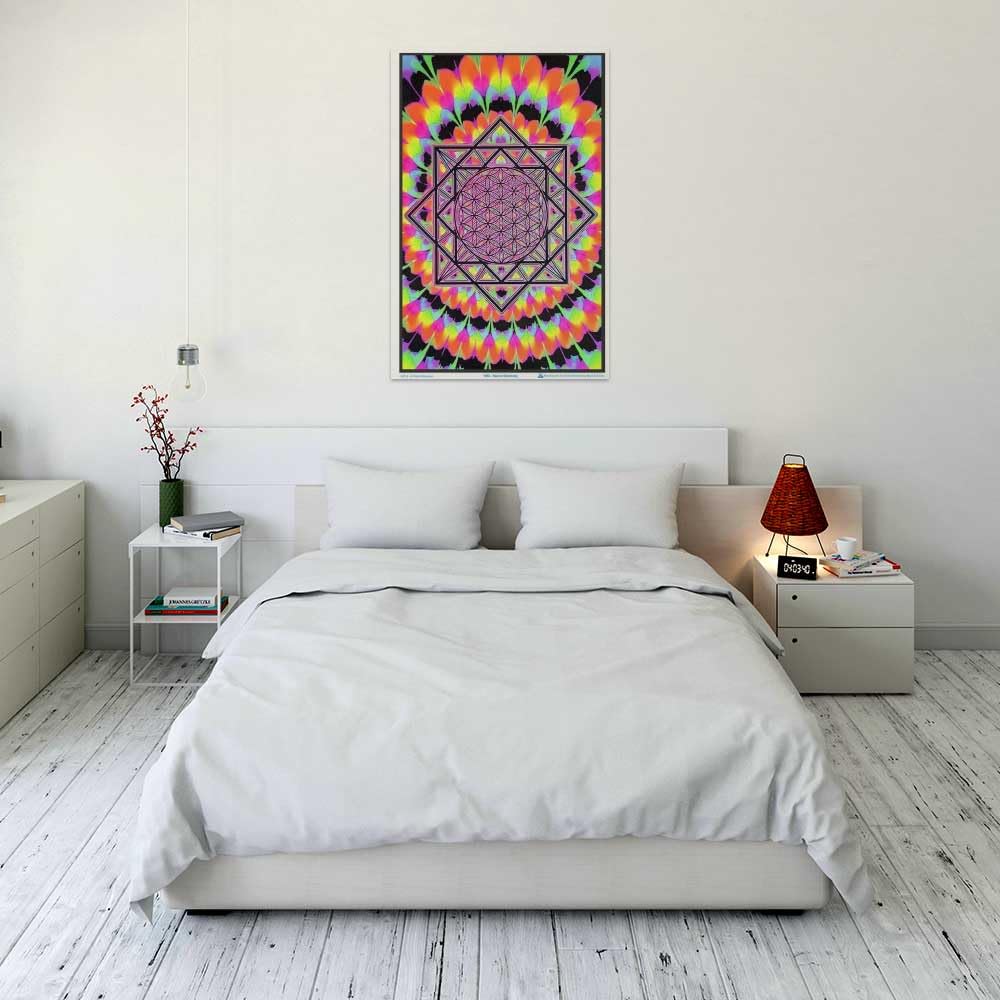 Sacred Geometry - Flocked - Blacklight Poster - 23" x 35"