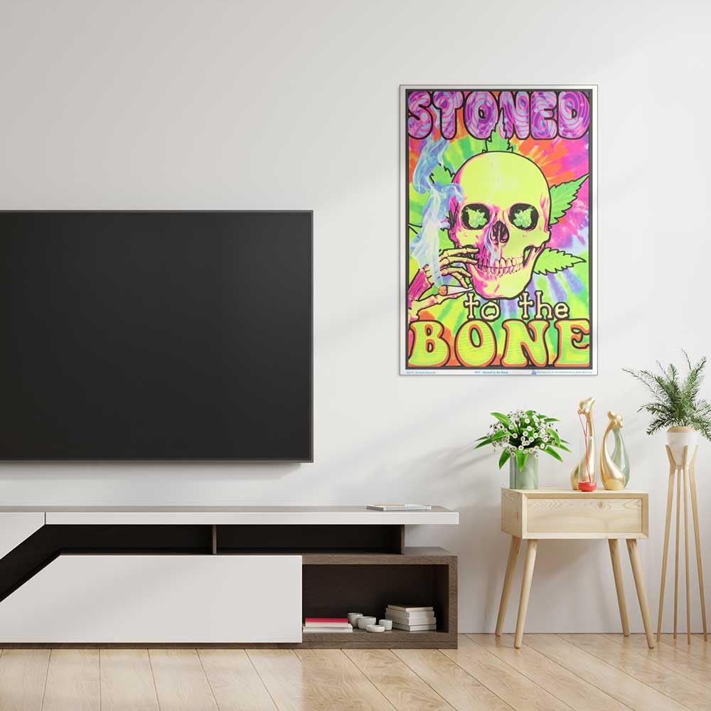Stoned to The Bone - Flocked - Blacklight Poster - 23" x 35"