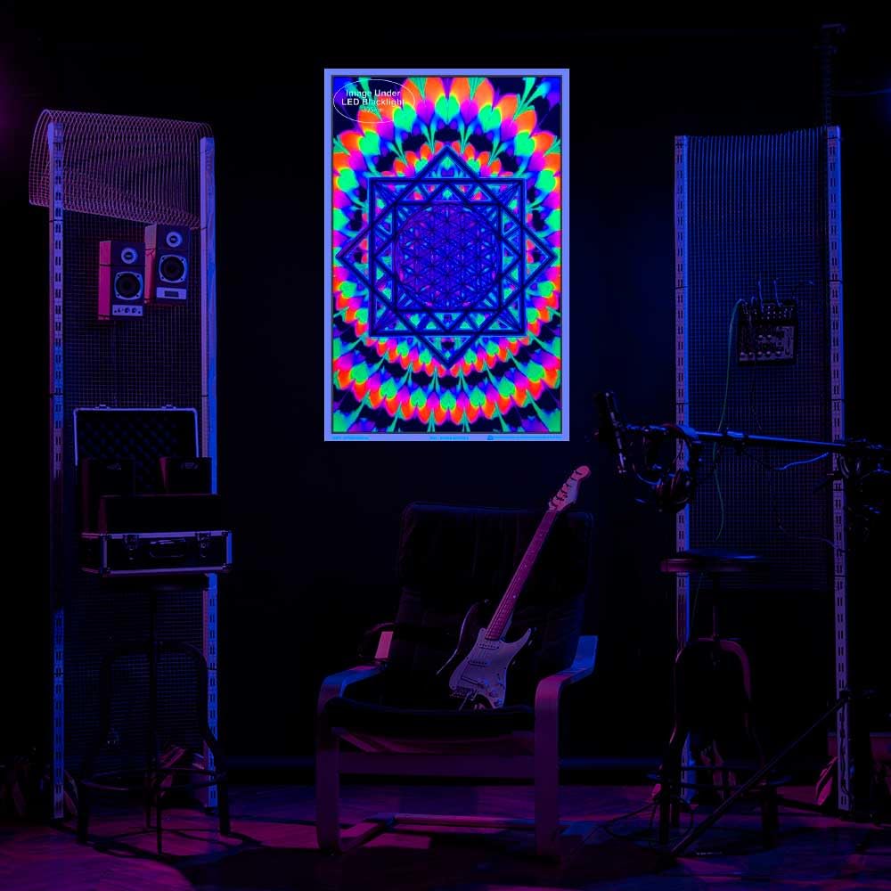 Sacred Geometry - Flocked - Blacklight Poster - 23" x 35"