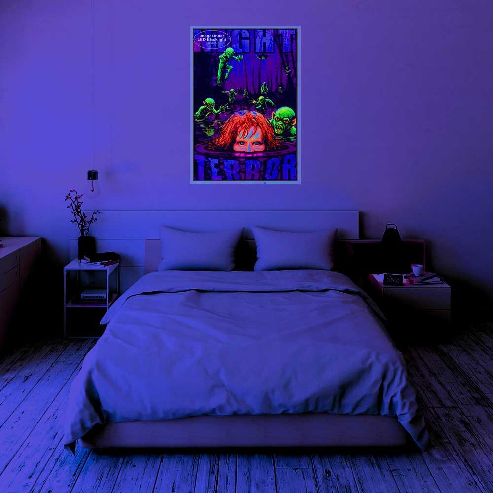 Night Terror - Flocked - Blacklight Poster - 23" x 35"