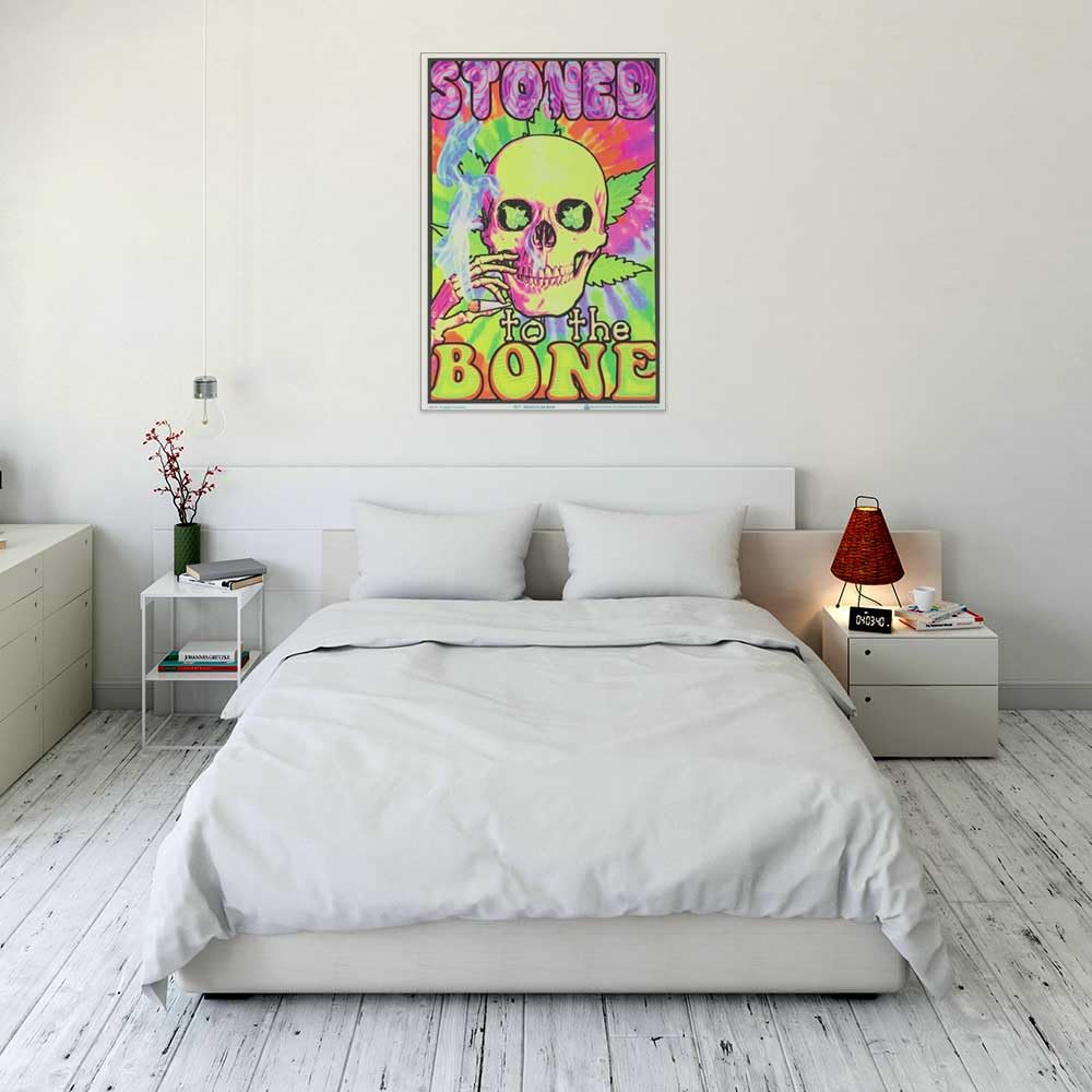 Stoned to The Bone - Flocked - Blacklight Poster - 23" x 35"