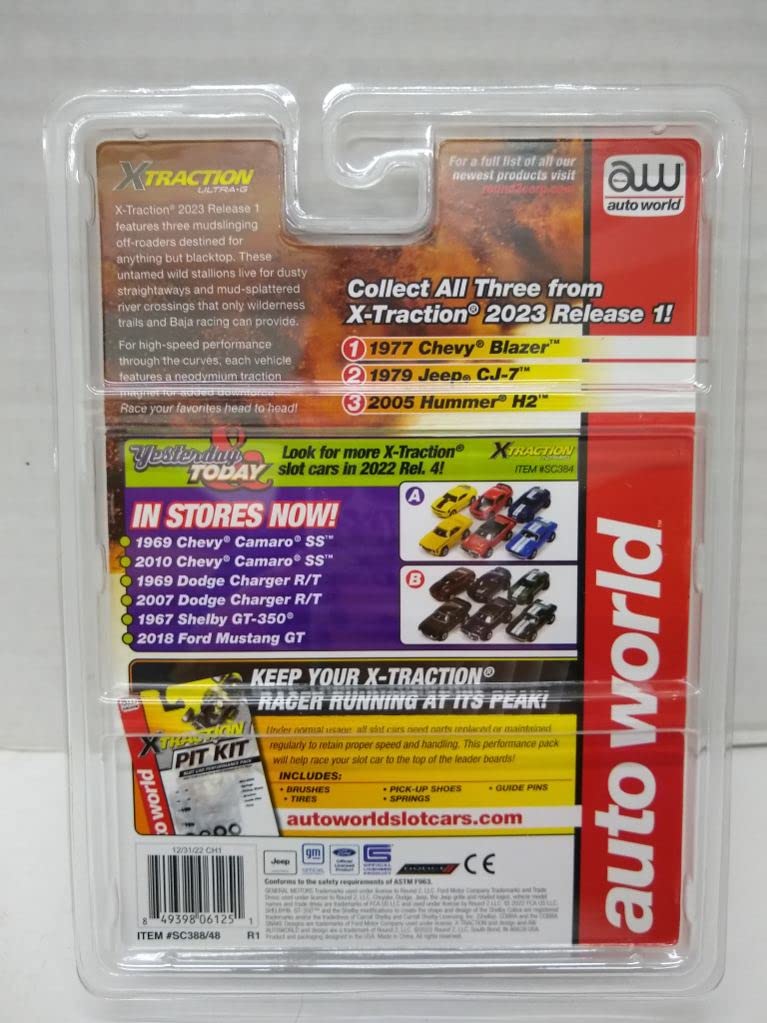 Auto World SC388-3A Off Road 2005 H2 HO Scale Electric Slot Car - Yellow and Black