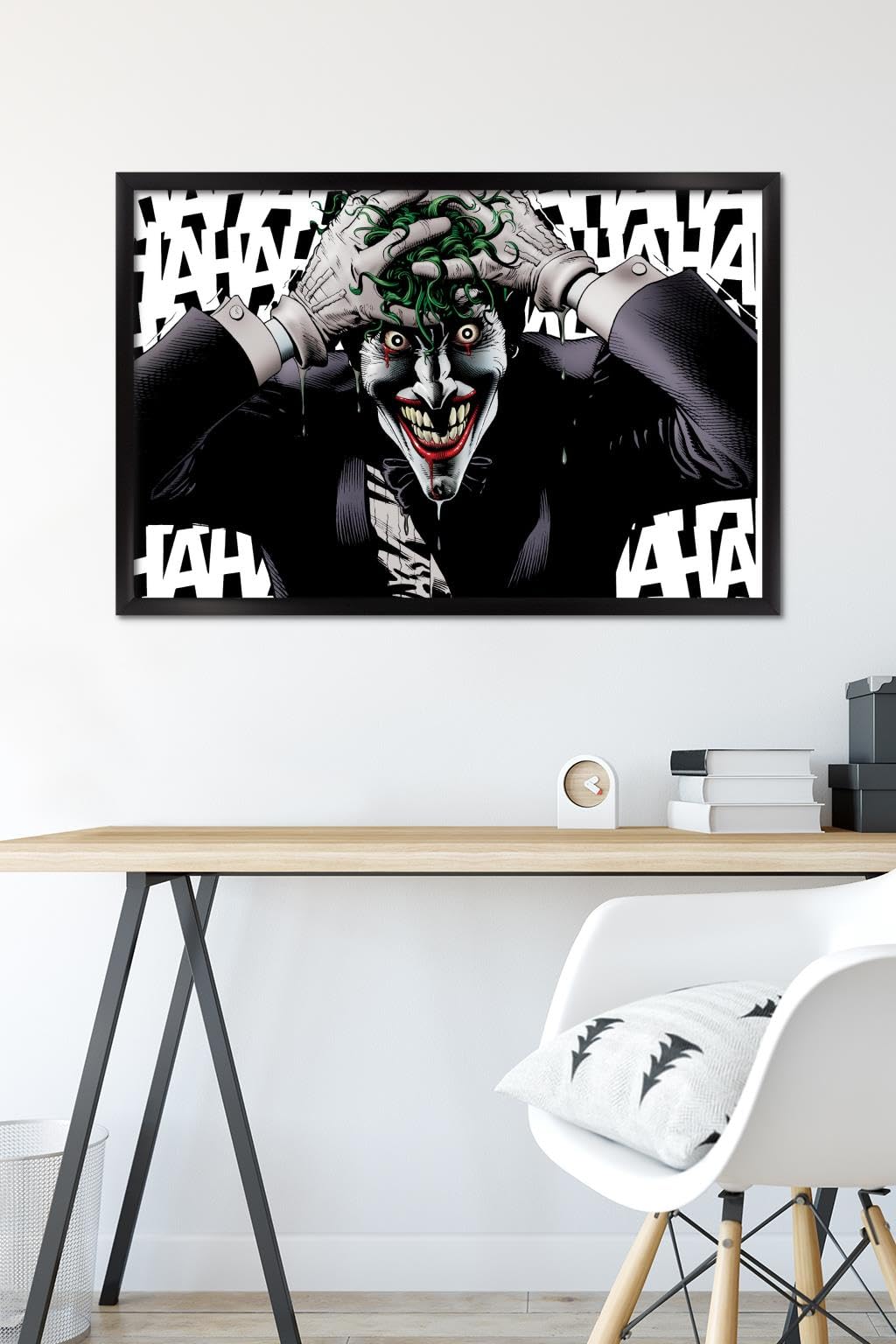 Trends International DC Comics - The Joker - Crazy Wall Poster, 22.375" x 34", Black Framed Version