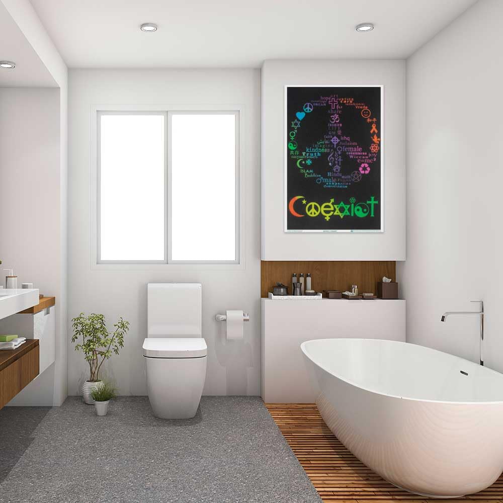 Coexist Zen - Blacklight Poster - Flocked - 23" x 35"