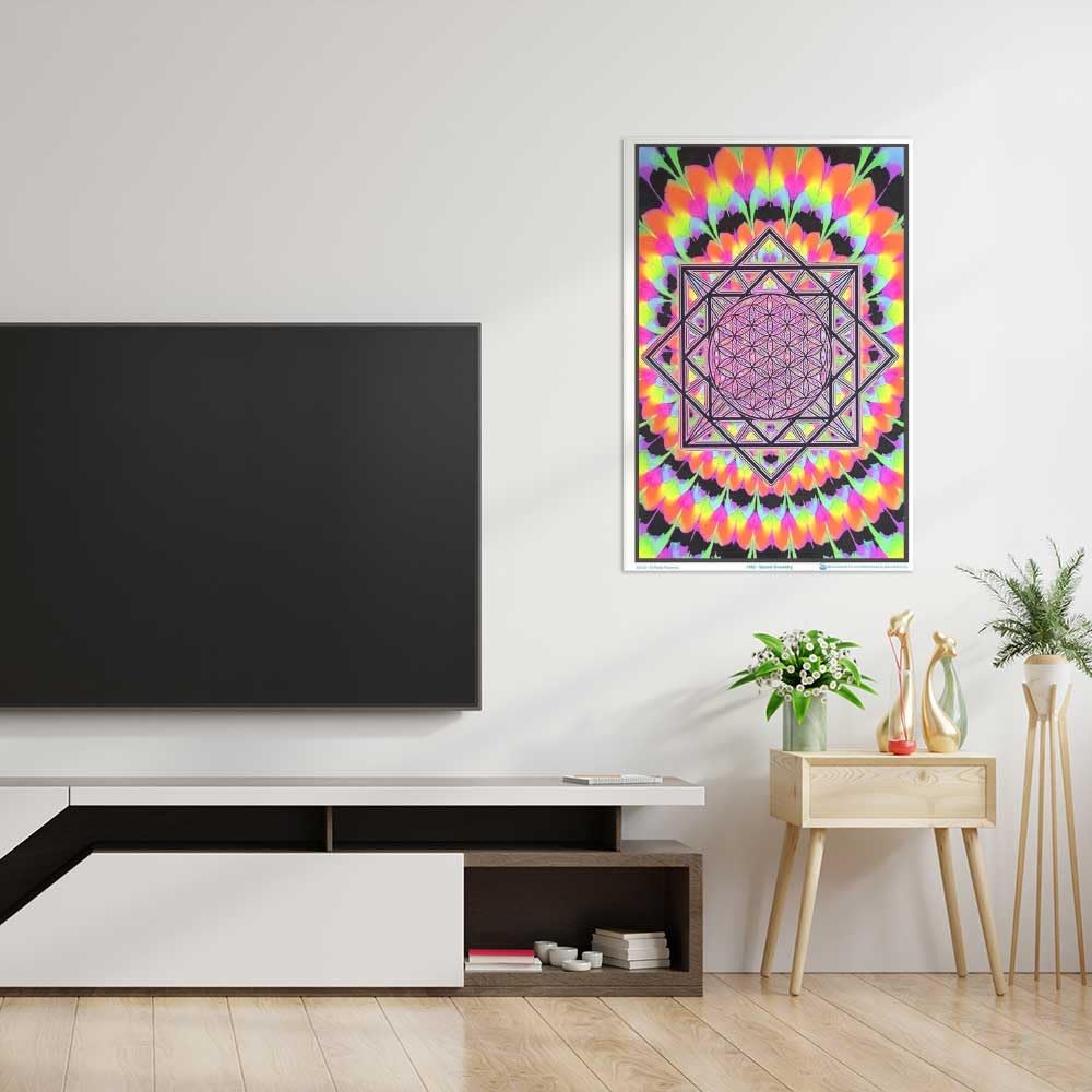 Sacred Geometry - Flocked - Blacklight Poster - 23" x 35"