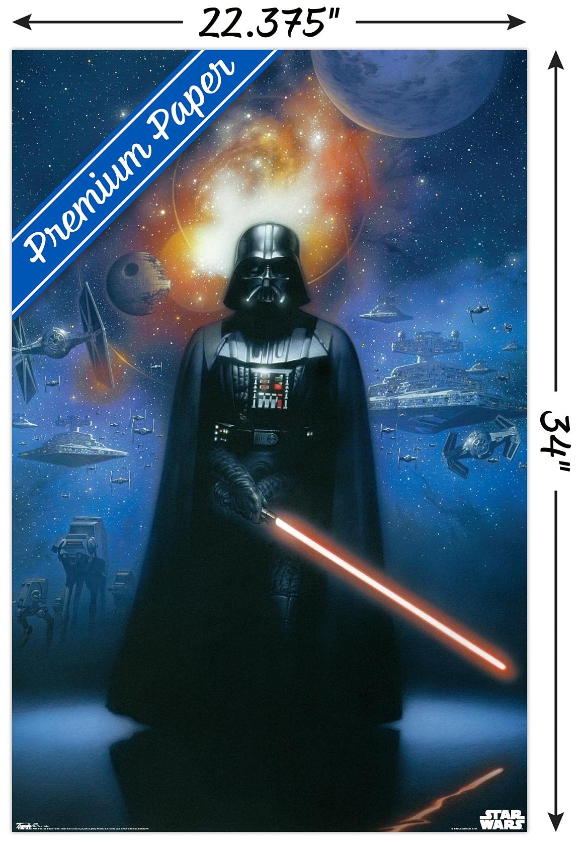 Trends International Star Wars: Saga - Vader in Space Wall Poster, 22.375" x 34", Premium Unframed Version