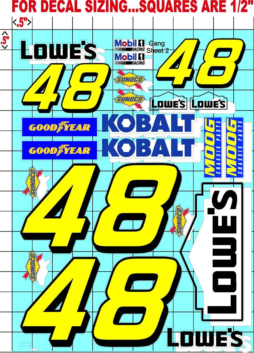 Number 48 Sticker Gang Sheet -Die-Cut to Shape 1/10 Scale White Vinyl R/C Model Decal Sticker Sheet Radio Control Lexan Body - Decorate Your R/c Cars, Boats, Trucks & Other Scale Model Kit.�