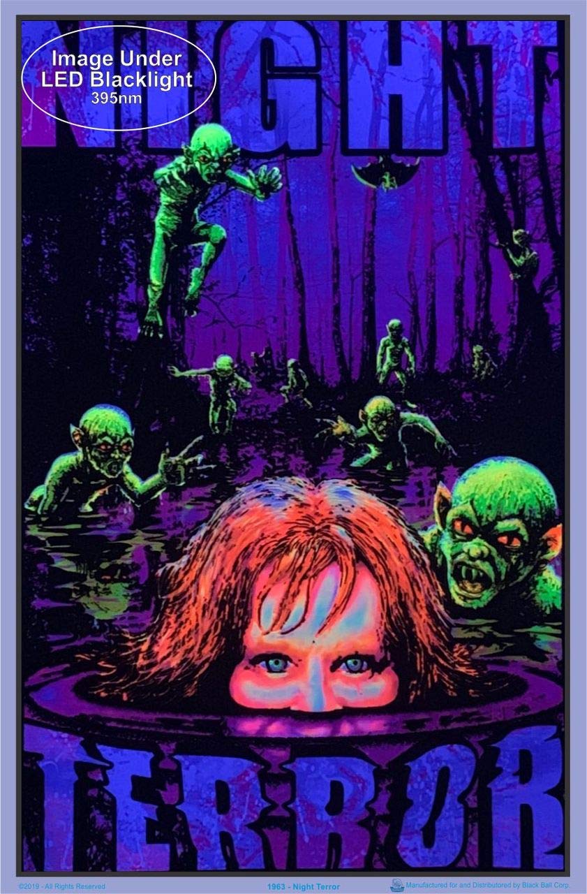 Night Terror - Flocked - Blacklight Poster - 23" x 35"