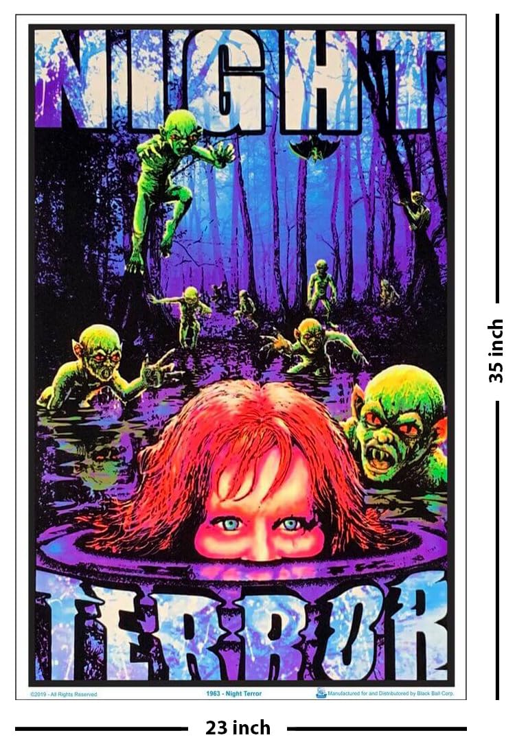 Night Terror - Flocked - Blacklight Poster - 23" x 35"