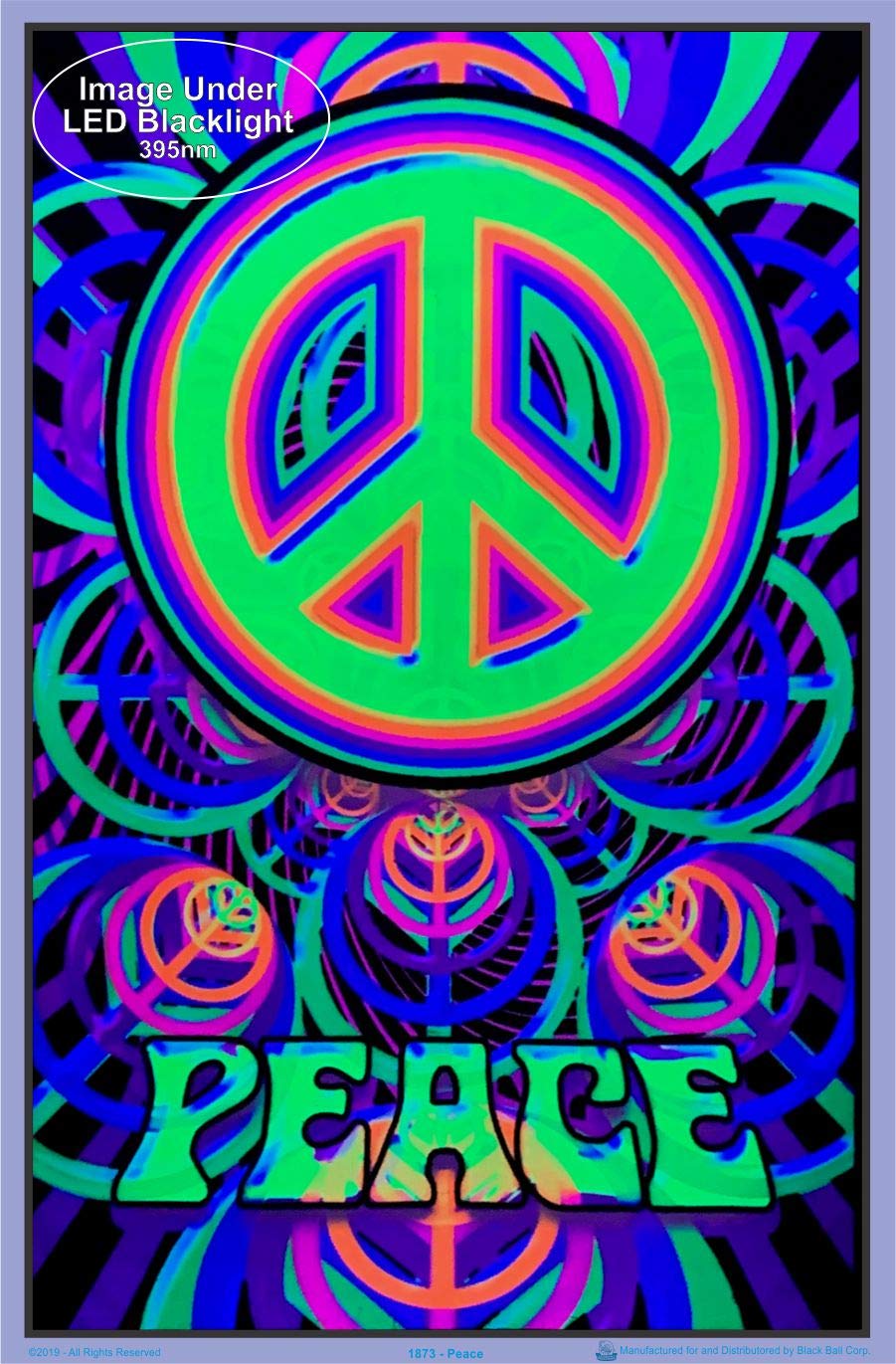 Peace Sign Blacklight Poster 23 x 35in
