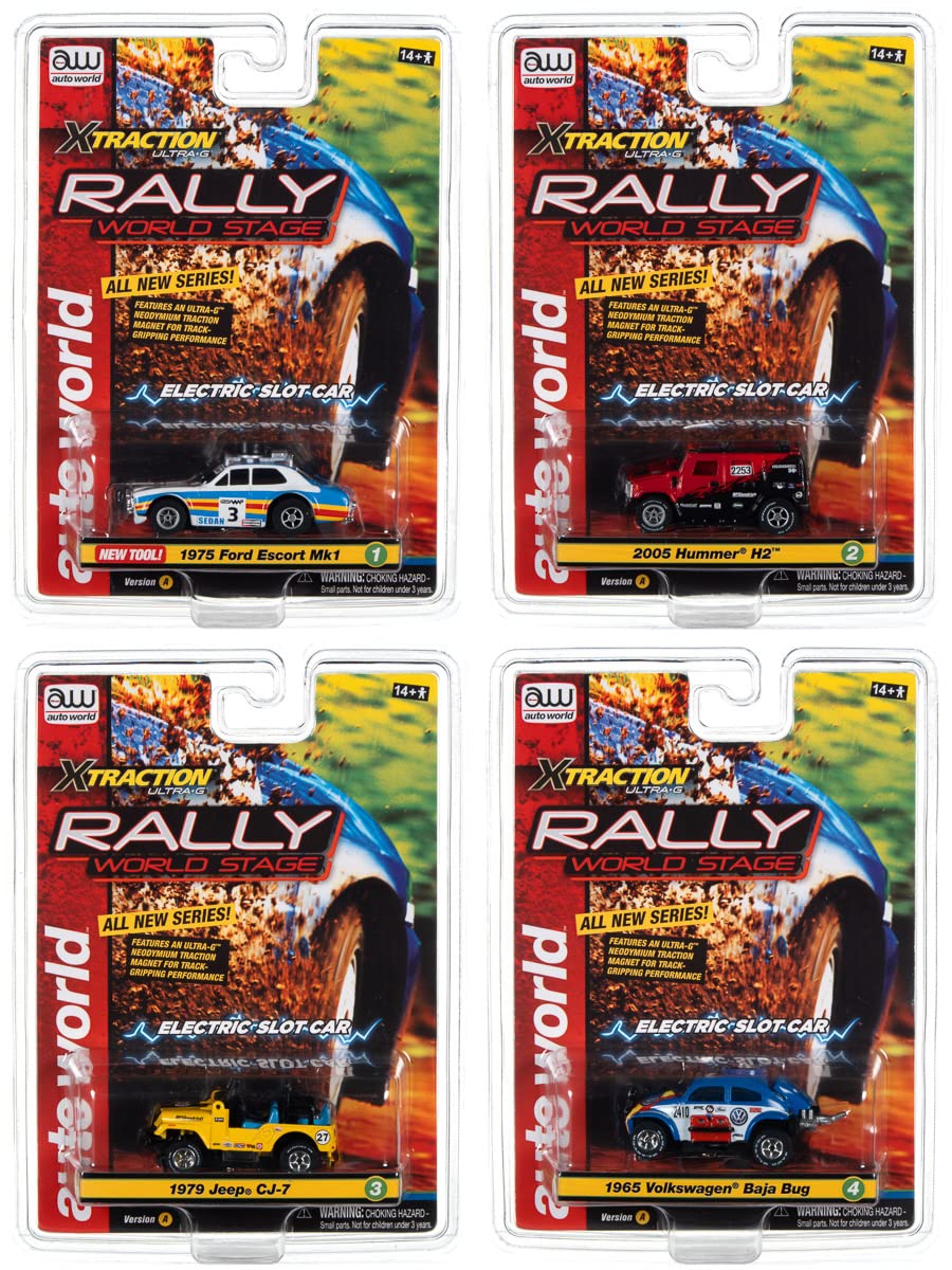 Auto World Xtraction Rally 2005 Hummer H2 (red) HO Scale Slot Car