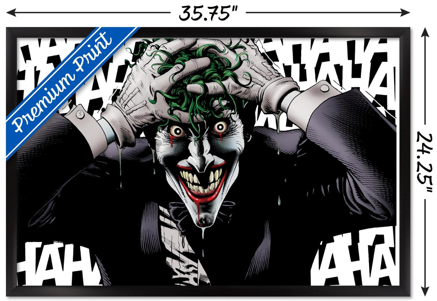 Trends International DC Comics - The Joker - Crazy Wall Poster, 22.375" x 34", Black Framed Version