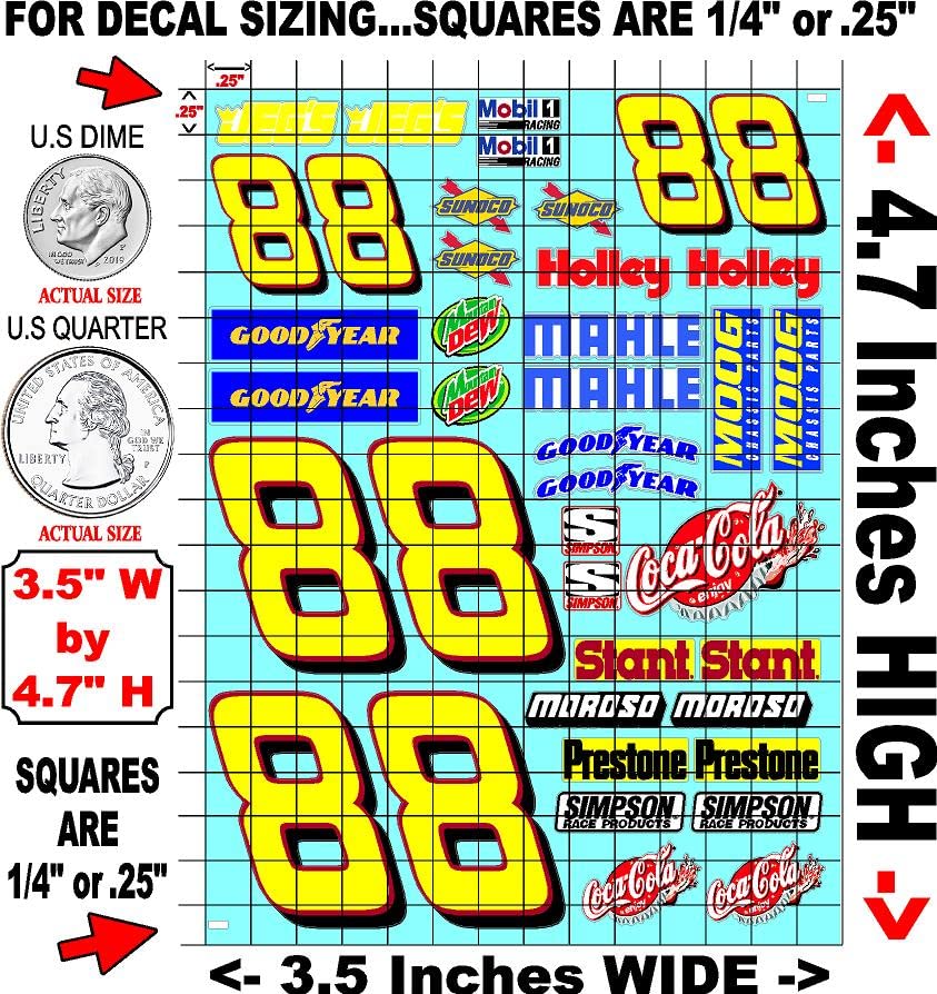 Clear Vinyl R/C Racing Sponsor Sticker Gang Sheet 4 good-1/24 � 1/16th Scale Model Decal Sticker Sheet Radio Control Lexan Body � Die-Cut to Shape - Peel & Stick � Water Slide