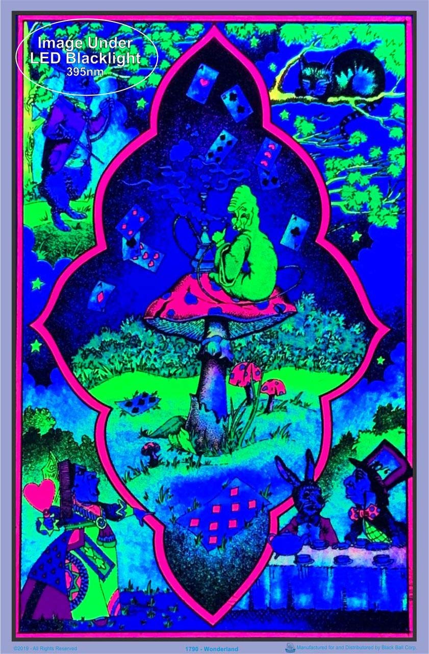 Wonderland - Flocked - Blacklight Poster - 23" x 35"