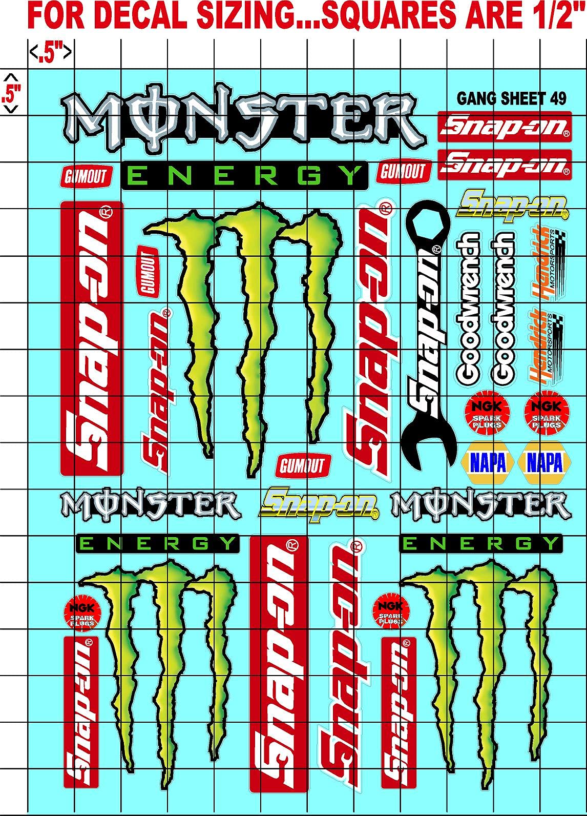 Racing Sponsor Lexan Body Car Racing - Sticker Gang Sheet 49 - White Vinyl 1/12 to 1/10 Scale White Vinyl R/C Model Decal Sticker Sheet Radio Control Lexan Body Decoration