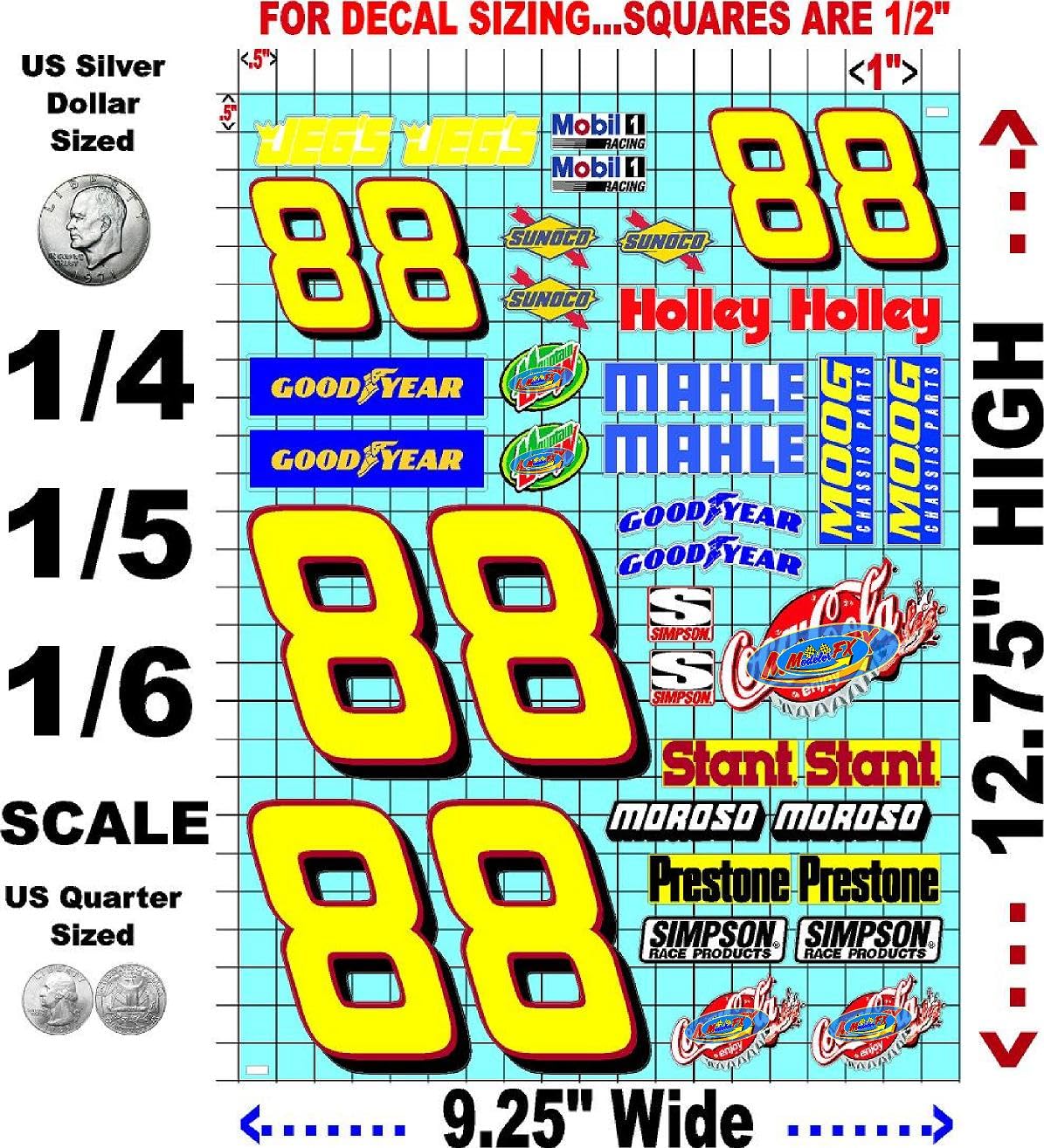 White Vinyl R/C Racing Sponsor Sticker Gang Sheet -1/4-1/5 � 1/6th Scale Model Decal Sticker Sheet 4, 88 Good Radio Control Lexan Body � Die-Cut to Shape - Peel & Stick � Water Slide Antique