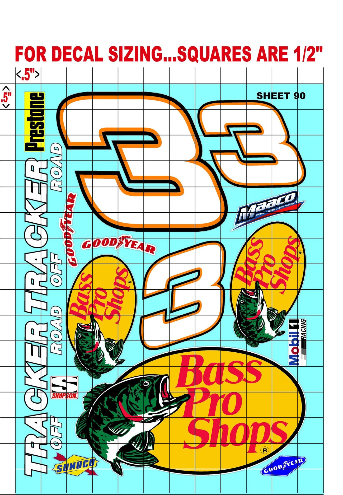 White Vinyl Sticker Variety Sheet 90-1/12 to 1/10th Scale R/C Model Decal Sticker Sheet Radio Control Lexan Body