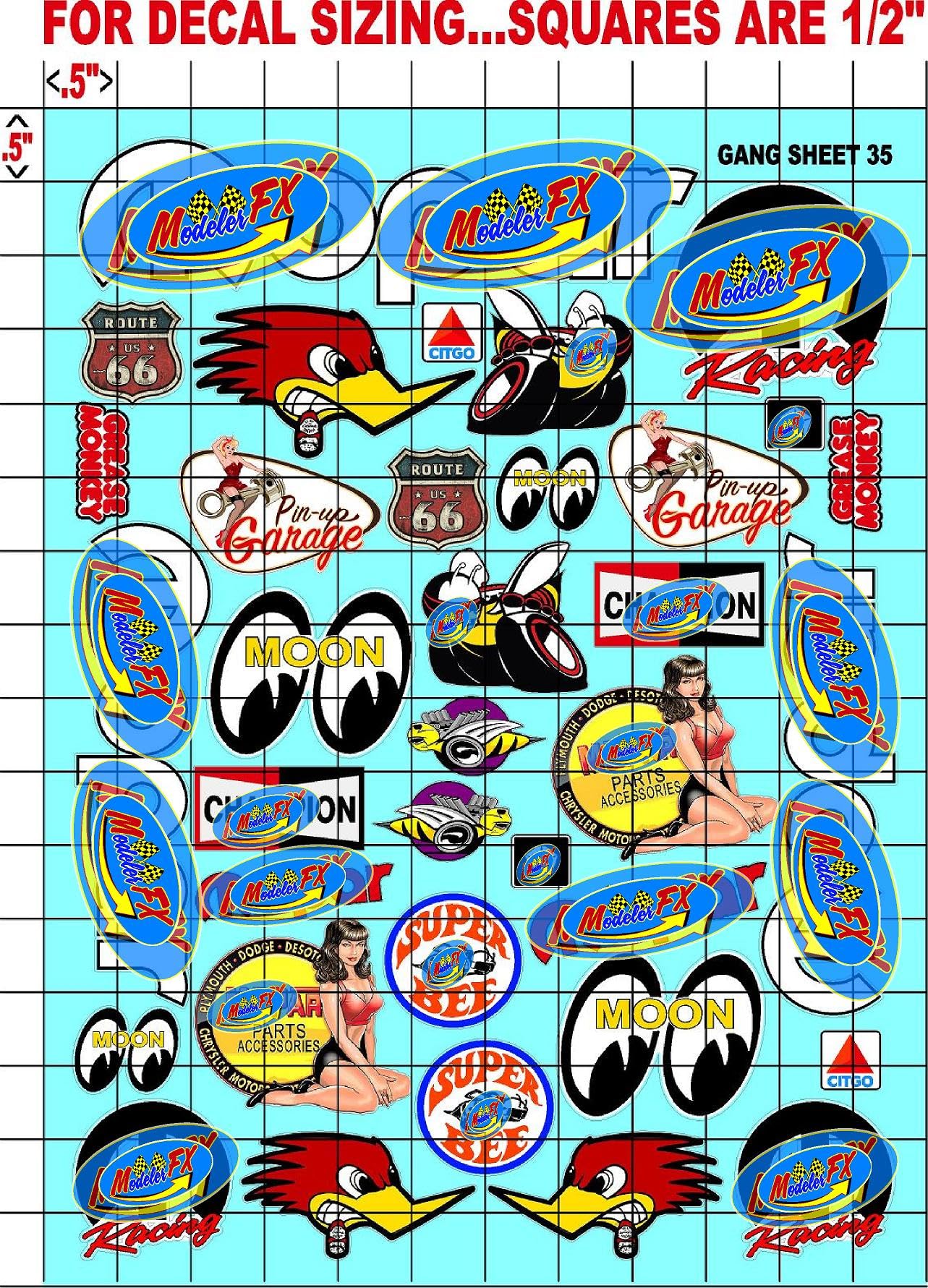 Clear Matte Vinyl Sticker Variety Sheet 35 Variety - 1/12 to 1/10th Scale R/C Model Decal Sticker Sheet Radio Control Lexan Body
