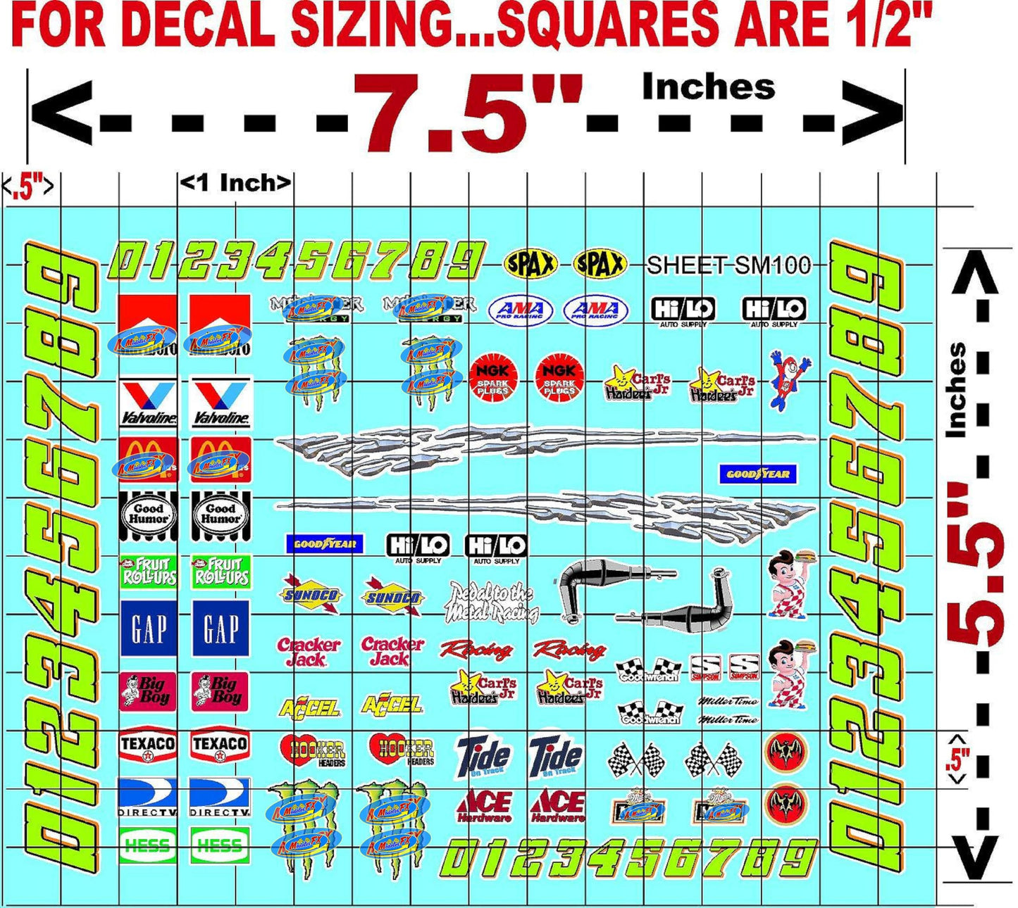 Clear Vinyl Sticker Sheet SM100-R/C Model Decal- 1/24th-1/18th Scale DIE-Cut-Peel Radio Control | Slot Cars l Lexan Body