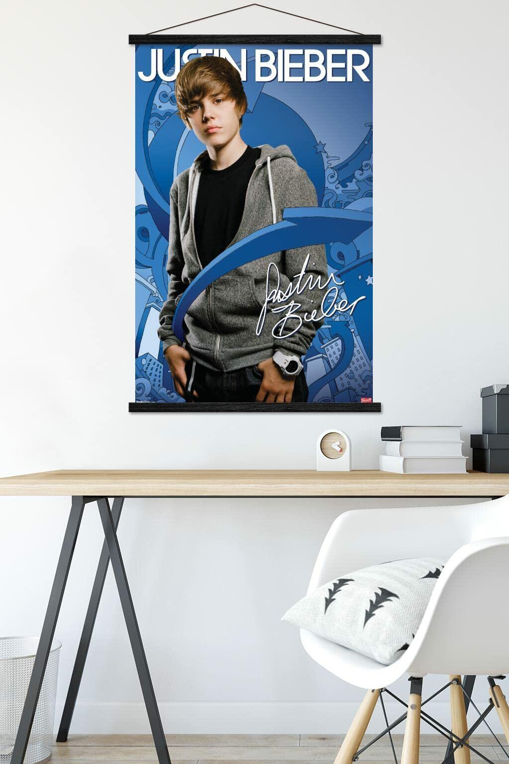 Trends International Justin Bieber - Arrows Wall Poster, 22.375" x 34", Premium Print and Black Hanger Bundle