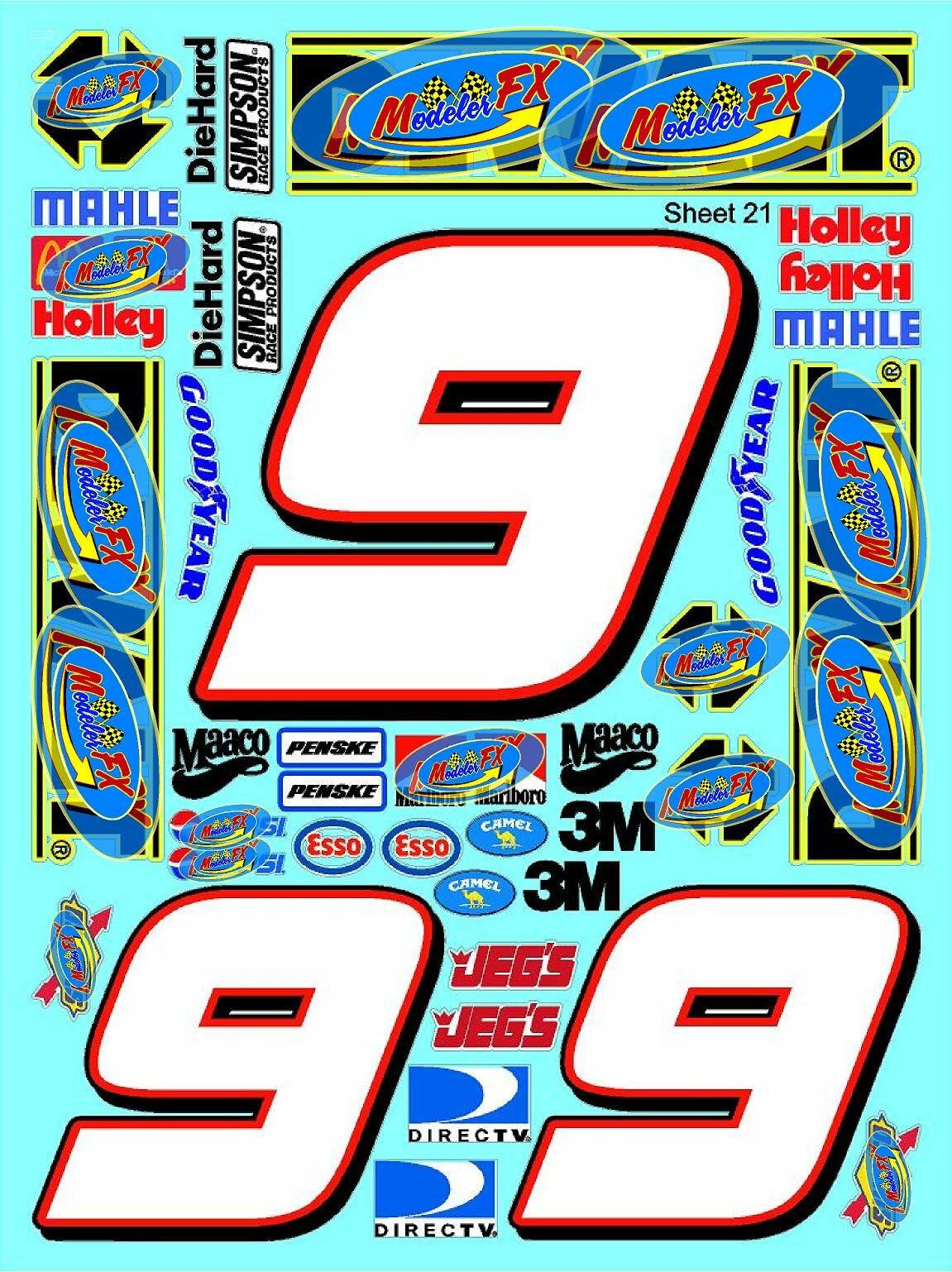 White Vinyl Gloss Sheet 21 Vinyl R/C Racing Sponsor Sticker Small-1/24-1/16th Scale Model Decal Sticker Radio Control Lexan Body-Graphics for R/c Cars, Boats, Trucks Scale Model–Die-Cut