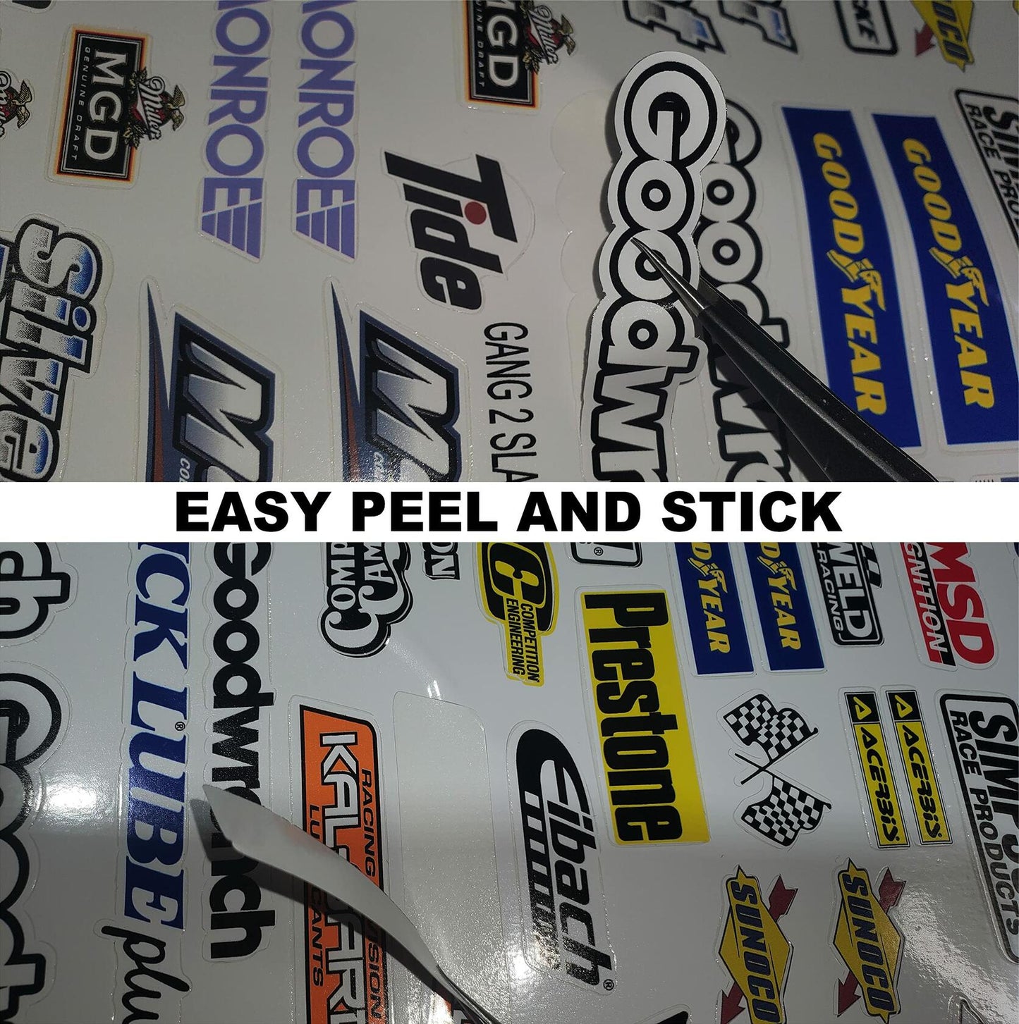 White Vinyl Gloss #41's Stockcar Vinyl R/C Racing Sponsor Sticker Small-1/24-1/16th Scale Model Decal Sticker Radio Control Lexan Body-Graphics for R/c Cars, Boats, Trucks Scale Model–Die-Cut