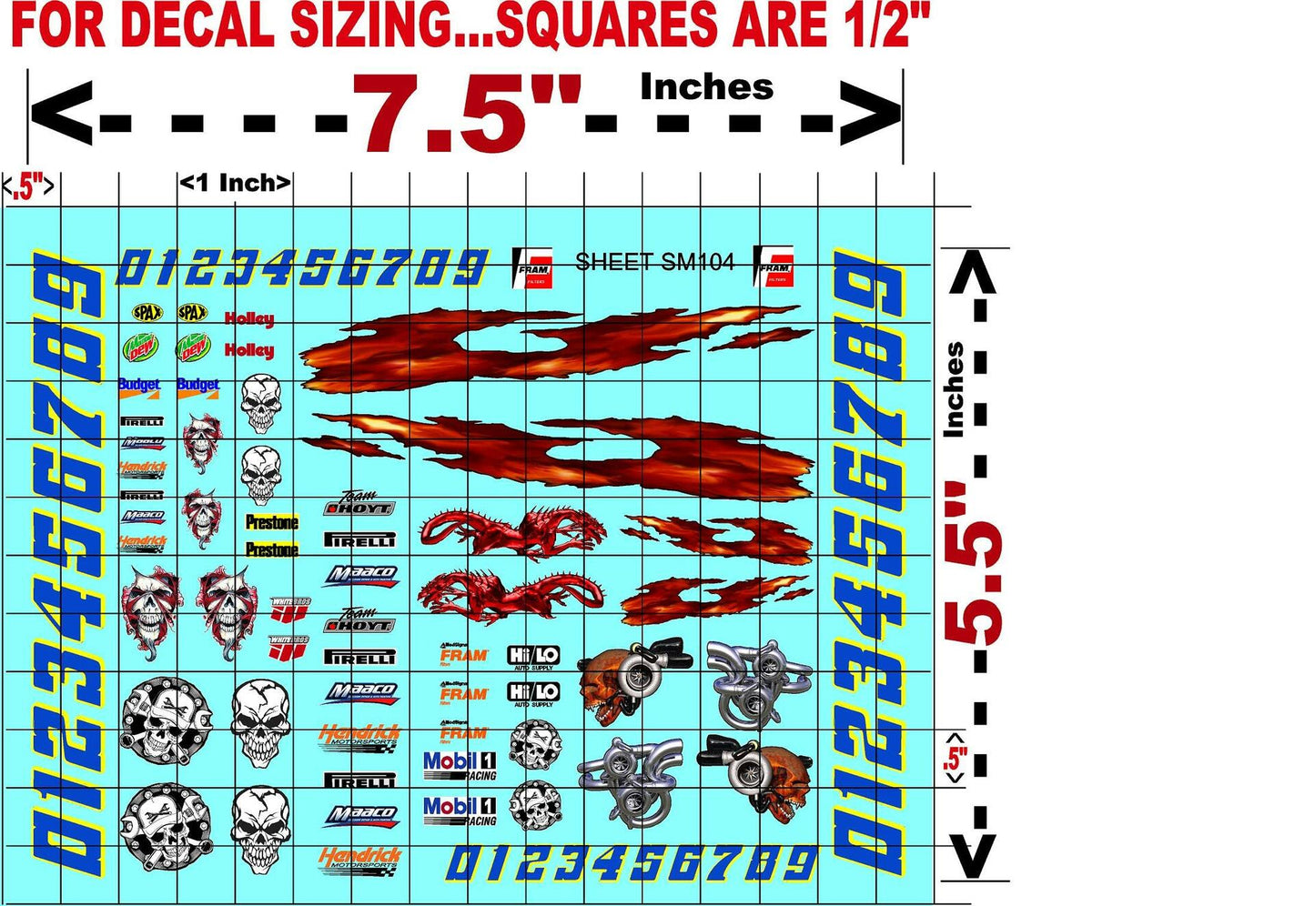 Clear Matte Finish Vinyl Sticker Sheet SM104-R/C Model Decal-1/24th-1/18th Scale DIE-Cut-Peel Radio Control | Slot Cars l Lexan