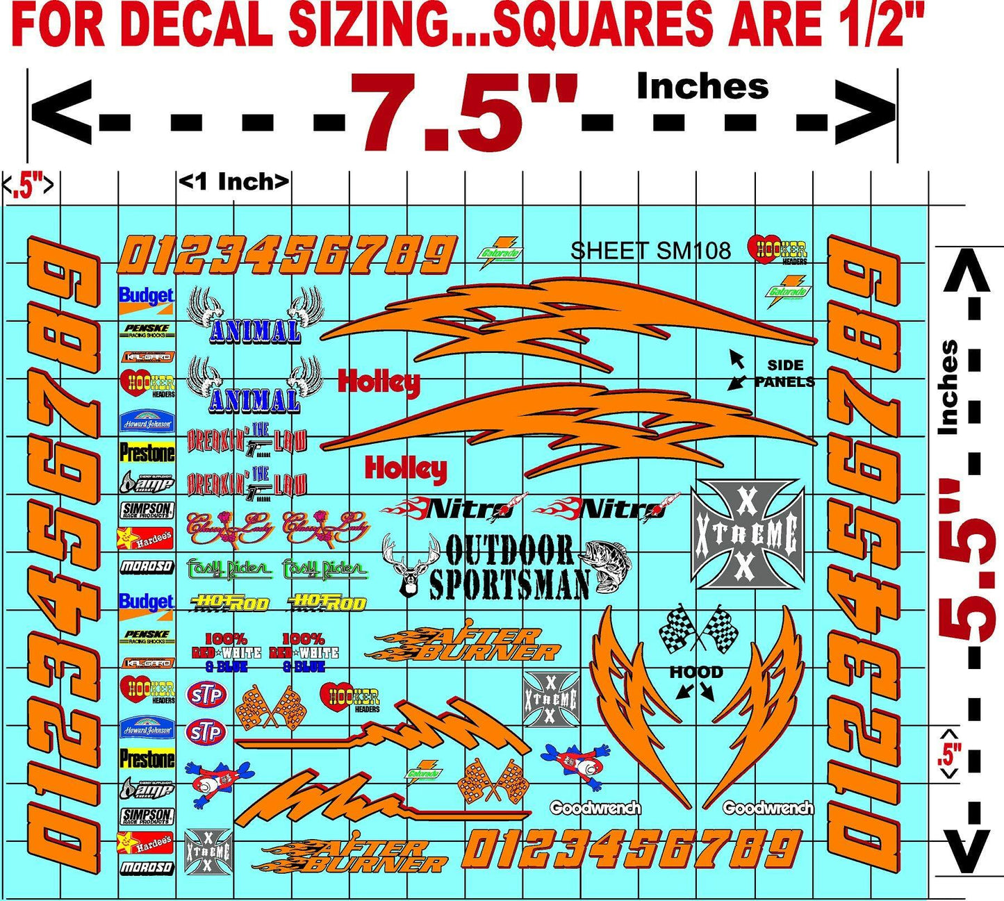Clear Matte Finish Vinyl Sticker Sheet SM108-R/C Model Decal-1/24th-1/18th Scale DIE-Cut-Peel Radio Control | Slot Cars l Lexan