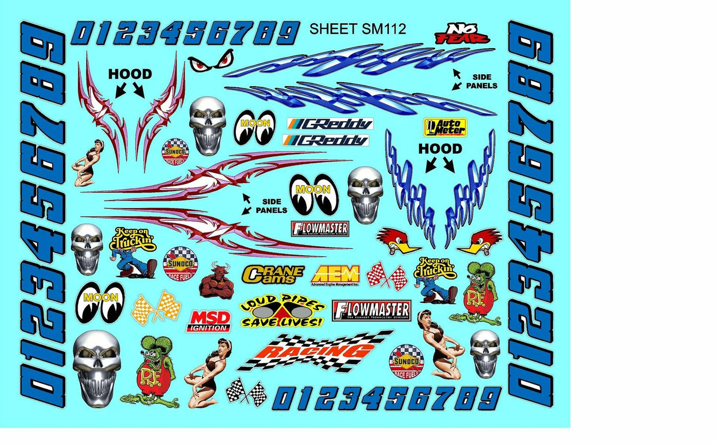 Clear Matte Finish Vinyl Sticker Sheet SM112-R/C Model Decal-1/24th-1/18th Scale DIE-Cut-Peel Radio Control | Slot Cars l Lexan