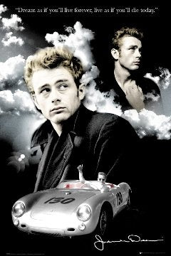 (24x36) James Dean (Dream, Clouds) Movie Poster Print