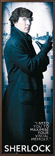 POSTER STOP ONLINE Sherlock - Framed TV Show Door Poster/Print (Solo - Maximise Your Visual Memory) (Benedict Cumberbatch) (Size 21" x 62")