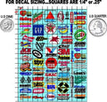 White Vinyl R/C Racing Sponsor Sticker Gang Sheet 28-1/24-1/16th Scale Model Decal Sticker Sheet Radio Control Lexan Body - Decorate Your R/c Cars, Boats, Trucks Scale Model � Die-Cut to Shape