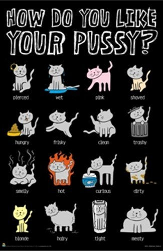 How Do You Like Your Pussy? by Unknown 24.00X36.00. Art Poster Print