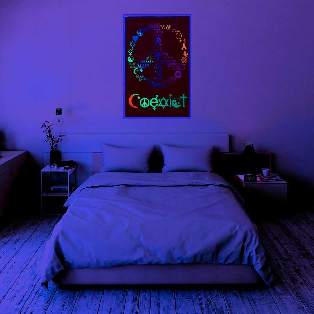 Coexist Zen - Blacklight Poster - Flocked - 23" x 35"