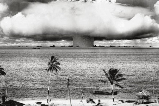 Pyramid America Atomic Bomb Mushroom Cloud Nuclear Weapon Explosion History B&W Photograph Photo Cool Wall Decor Art Print Poster 36x24