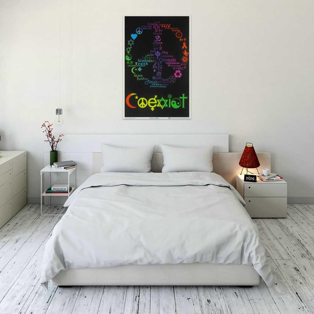 Coexist Zen - Blacklight Poster - Flocked - 23" x 35"