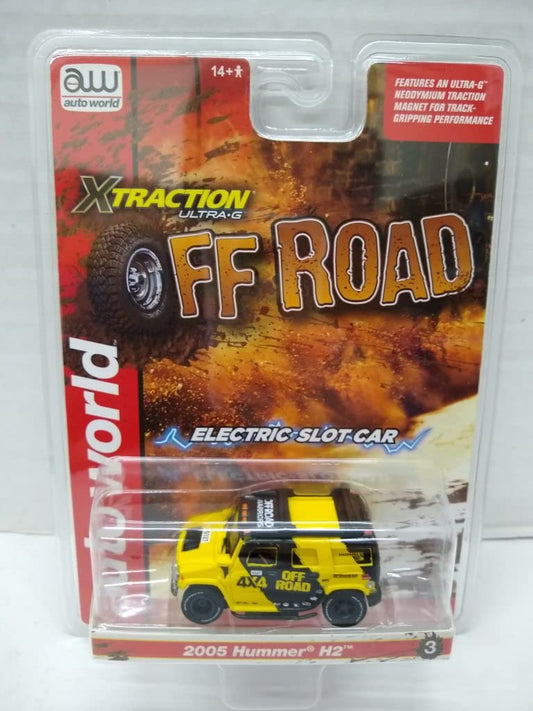 Auto World SC388-3A Off Road 2005 H2 HO Scale Electric Slot Car - Yellow and Black