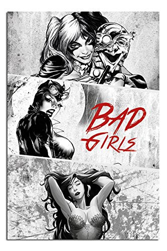 DC Comics Badgirls Black and White Poster - 91.5 x 61cms (36 x 24 Inches)