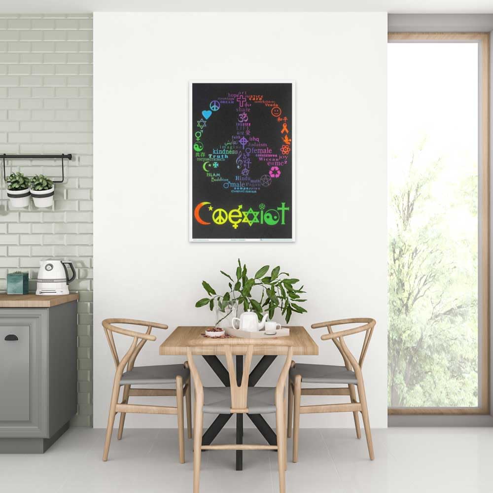 Coexist Zen - Blacklight Poster - Flocked - 23" x 35"