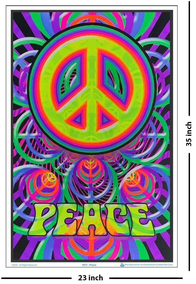 Peace Sign Blacklight Poster 23 x 35in