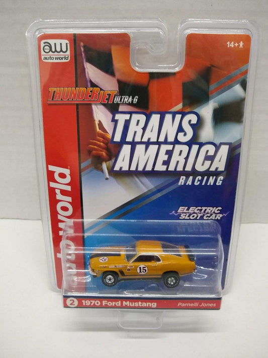 Auto World SC357-2 Trans America Racing Parnelli Jones 1970 Mustang HO Scale Electric Slot Car