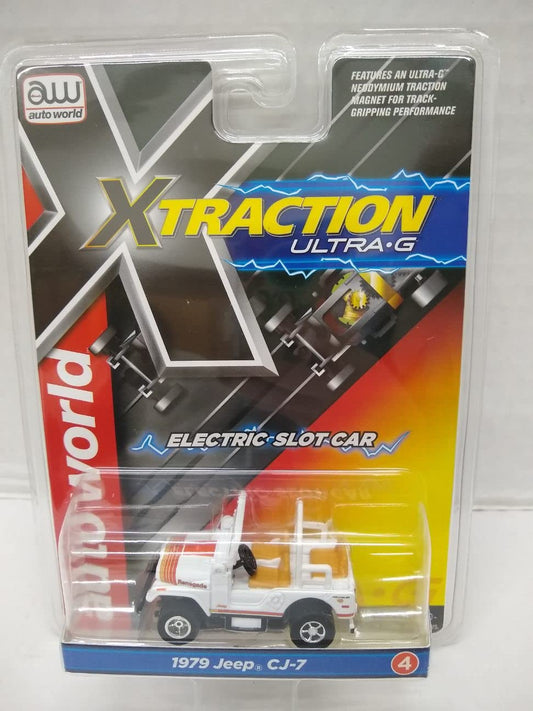 Auto World SC368-4 Suitable Replica 1979 Jeep CJ-7 HO Scale Electric Slot Car - White