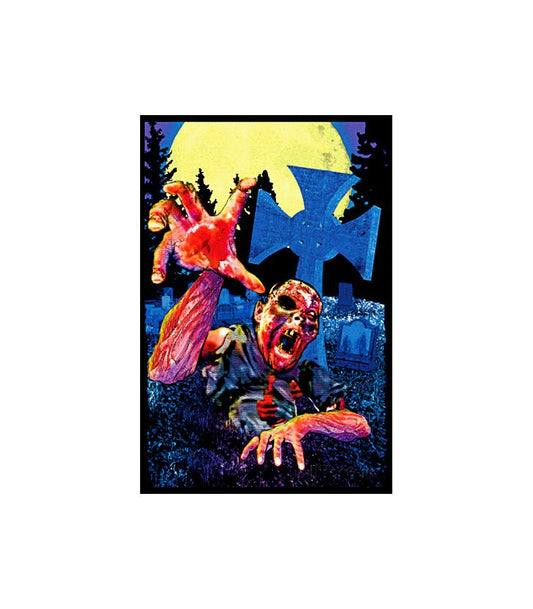 Zombie Graveyard Blacklight Poster Print - 24x36 custom fit with RichAndFramous Black 24 inch Poster Hangers