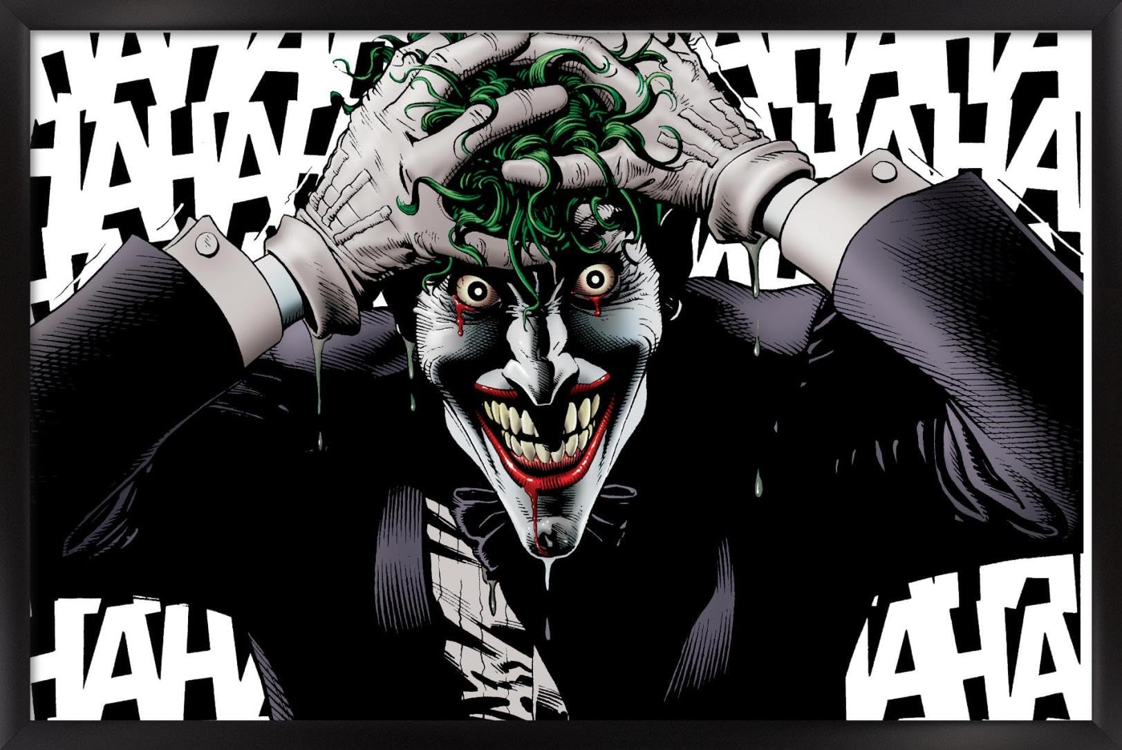 Trends International DC Comics - The Joker - Crazy Wall Poster, 22.375" x 34", Black Framed Version