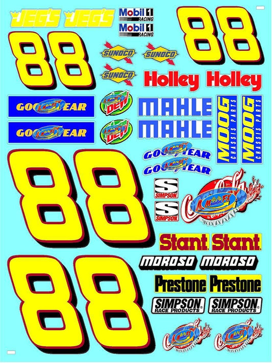 White Vinyl Sticker Variety Sheet #88-1/10th - 1/8th Scale Large 6.8" x 9.2"h Vinyl R/C Model Decal Sticker Sheet Radio Control Lexan Body