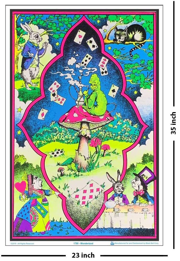 Wonderland - Flocked - Blacklight Poster - 23" x 35"