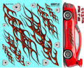 Clear Vinyl Sticker Variety Sheet Twisted Flames A1-1/12 to 1/10th Scale R/C Model Decal Sticker Sheet Radio Control Lexan Body