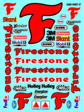 Clear Vinyl R/C Racing Sponsor Sticker Gang Sheet 47-1/4-1/5 � 1/6th Scale Model Decal Sticker Sheet Radio Control Lexan Body � Die-Cut to Shape - Peel & Stick � Water Slide - Fire - Stone